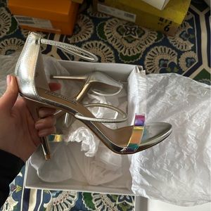 Steve Madden Silver Holographic Heel